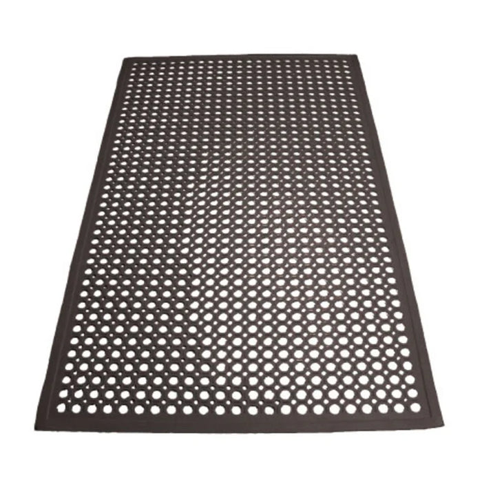 Winco RBM-35K Anti Fatigue Floor Mat w/ Beveled Edges, Rubber, 3' x 5' x 1/2", Black