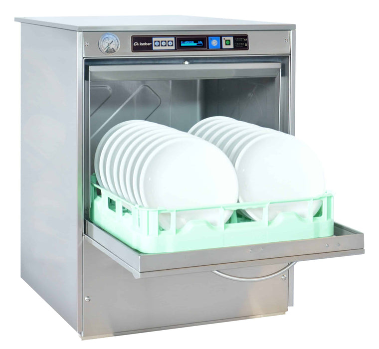 Lamber F99DYPS, 30 Racks/Hr High Temperature Undercounter Dishwasher w/ Drain & Chemical Pumps