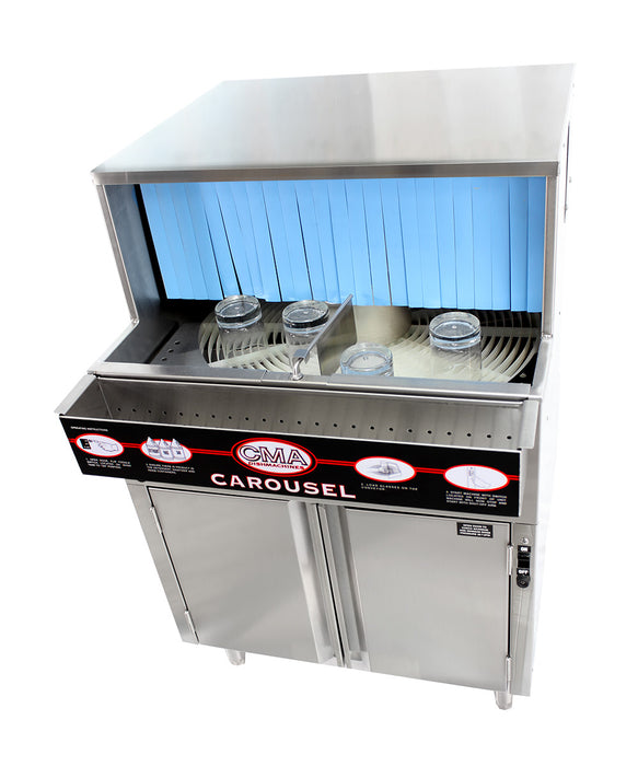 CMA Dishmachines GW-100 Low Temp Rotary Undercounter Glass Washer w/ (1000) Glasses/hr Capacity, 120v