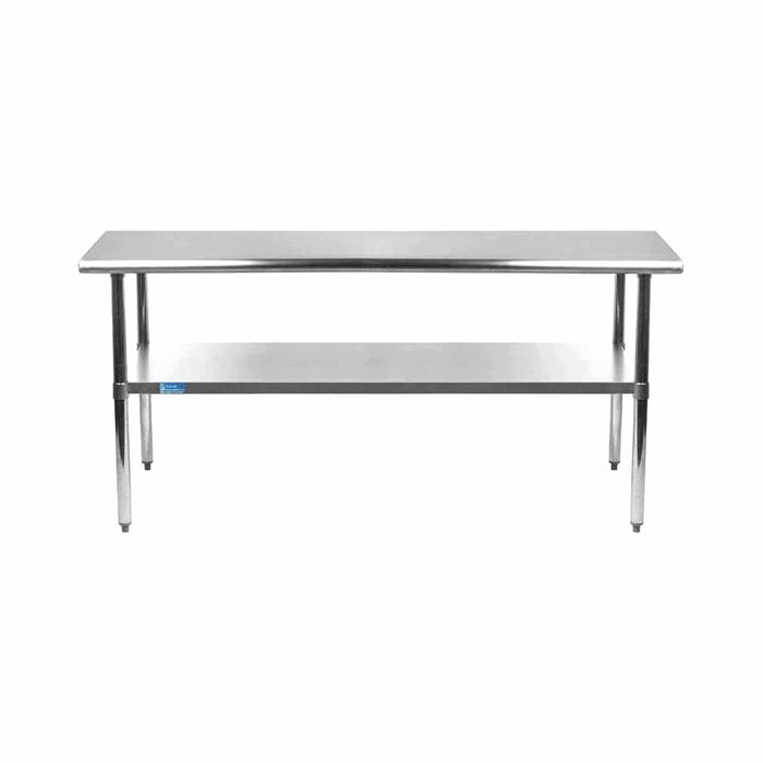 Sapphire 14" Depth Stainless Steel Worktable with Galvanized Undershelf (Various Sizes)