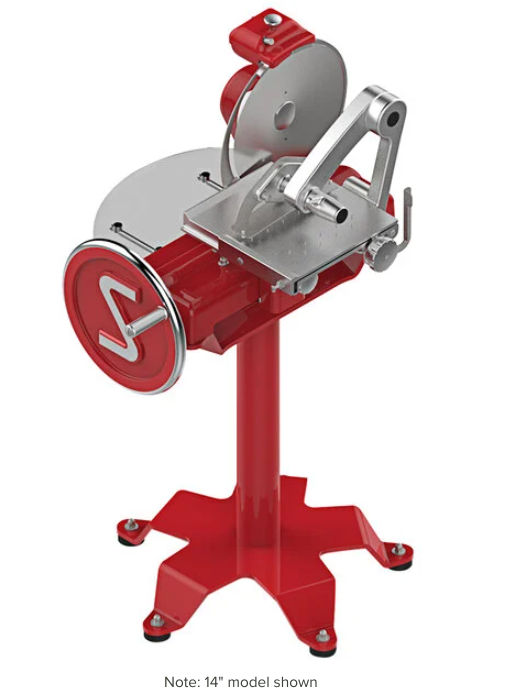 Sirman Anniversario 300 11307100N 12" Red Manual Prosciutto Slicer with Flywheel and Stand