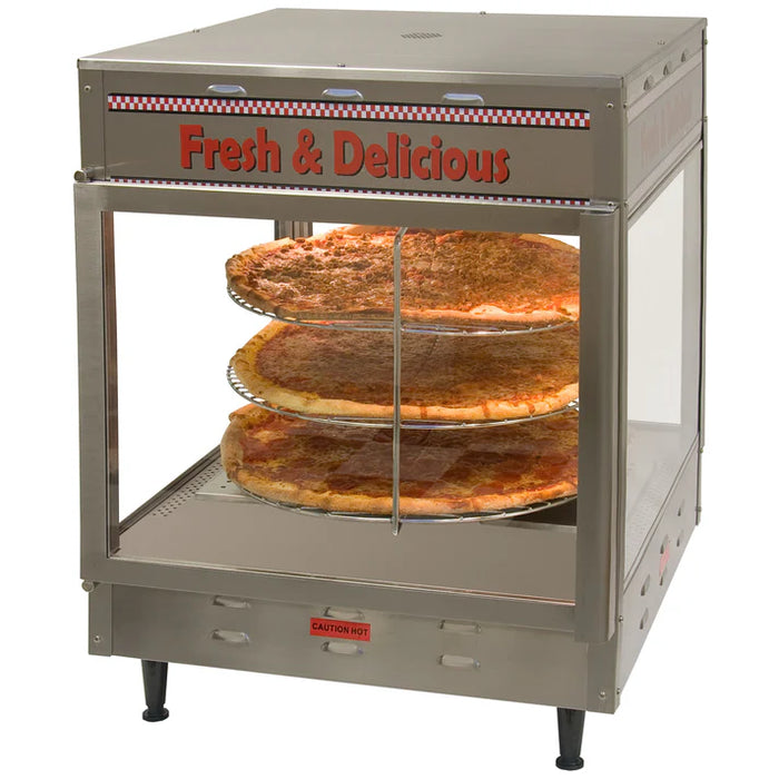 Winco 51018 - BenchmarkUSA Humidified Rotating Pizza Display Warmer - 18"