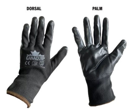 Canaquip Polyester Nitrile Coated Gloves (S/M/L/XL) - NR1390 - 12 pair/bag