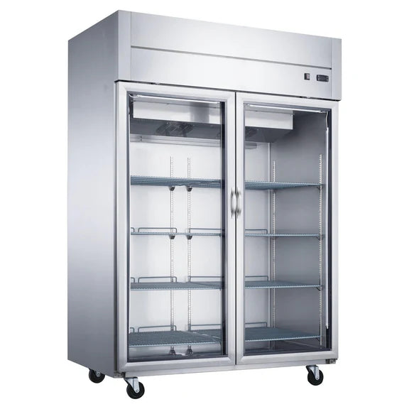 Duckers D55AR-GS2 Top Mount Glass 2-Door Commercial Reach-in Refrigerator