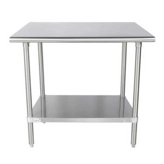 Sapphire 14" Depth Stainless Steel Worktable with Galvanized Undershelf (Various Sizes)