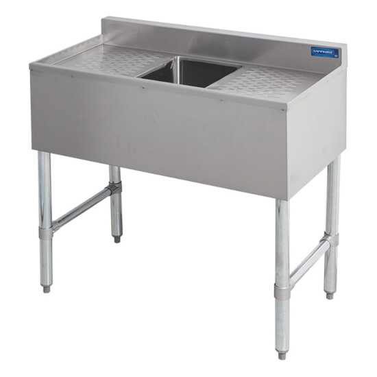 Sapphire SMBS-1D 36" Stainless Steel 10" x 14" x 10" Bowl Size One Compartment Underbar Sink