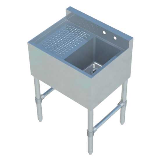 Sapphire SMBS-1L 24" Stainless Steel 10" x 14" x 10" Bowl Size One Compartment Underbar Sink