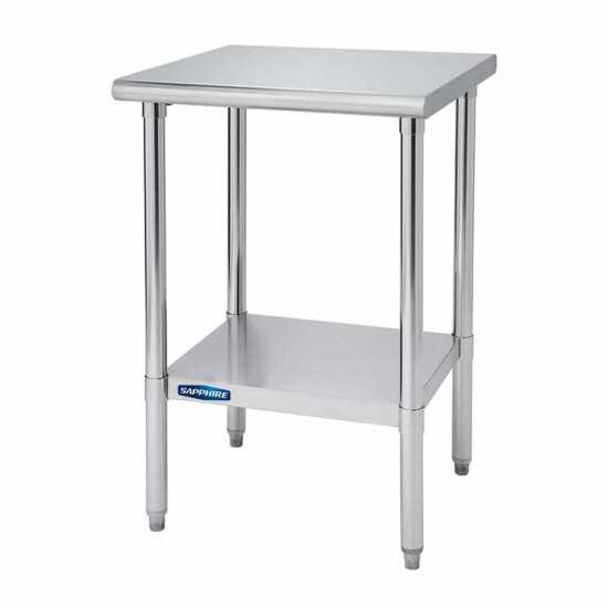 Sapphire 18"Depth Stainless Steel Worktable with Galvanized Undershelf (Various Sizes)